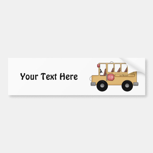School Bus (Customisable) Bumper Sticker (Front)