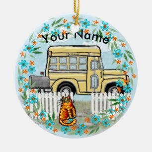 School Bus Day Ceramic Tree Decoration