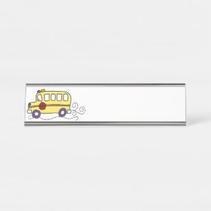 School Bus Desk Name Plate