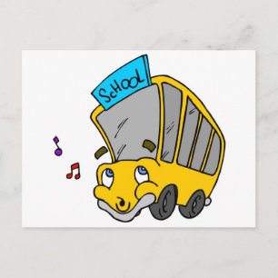 School Bus Drawing Postcard