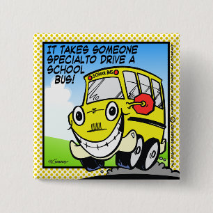 School Bus Driver 15 Cm Square Badge