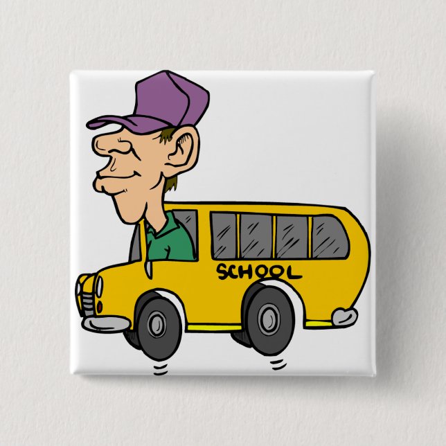 School Bus Driver 15 Cm Square Badge (Front)