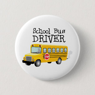 School Bus Driver 6 Cm Round Badge