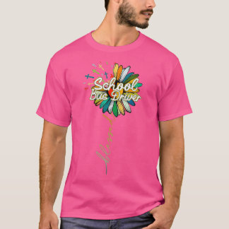 School Bus Driver Blessed Colorful Black T-Shirt
