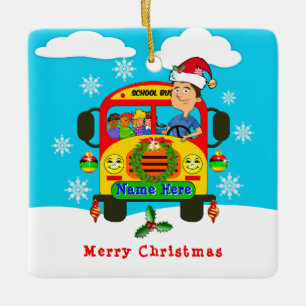 School Bus Driver Christmas Gifts, Bus Driver Ceramic Ornament
