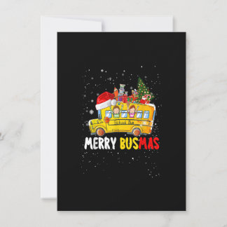School Bus Driver Christmas Pyjamas Merry Busmas X Invitation