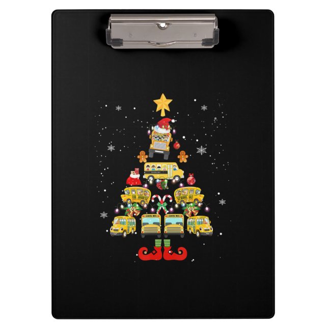 School Bus Driver Christmas Tree Gift Clipboard (Front)