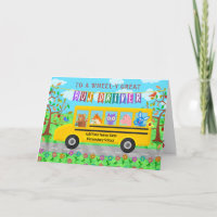 School Bus Driver Custom Thank You | Cute Animals