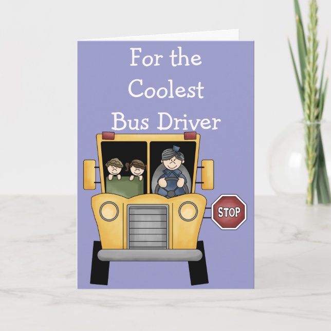 School Bus Driver Customisable Greeting Card (Front)