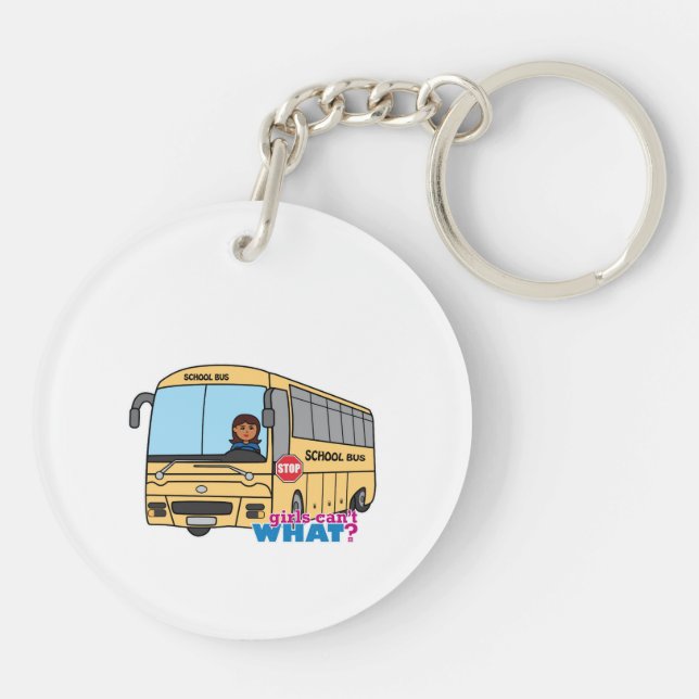 School Bus Driver Dark Key Ring (Back)