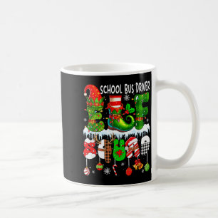 School Bus Driver Elf Squad Xmas Colorful Elf Hat  Coffee Mug