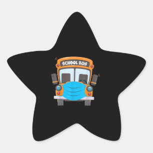 School Bus Driver Face Mask Funny Costume Xmas Star Sticker