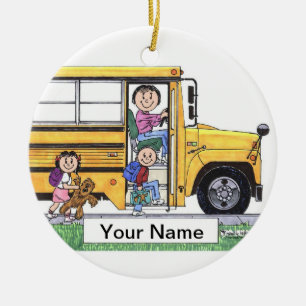 School Bus Driver - Female Ceramic Tree Decoration
