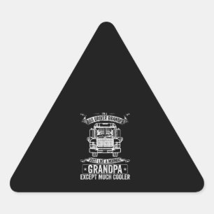 School Bus Driver Grandpa Like A Normal Except Triangle Sticker