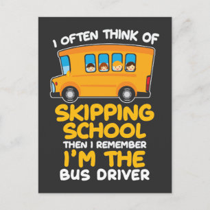 School Bus Driver Humour Gift Bus Driving Comedian Postcard