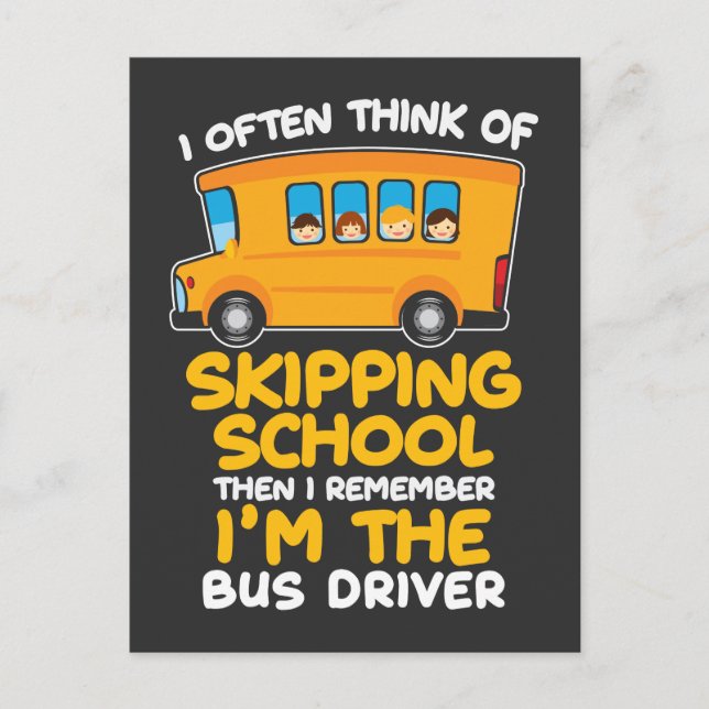 School Bus Driver Humour Gift Bus Driving Comedian Postcard (Front)