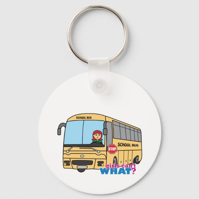 School Bus Driver Light/Red Key Ring (Front)