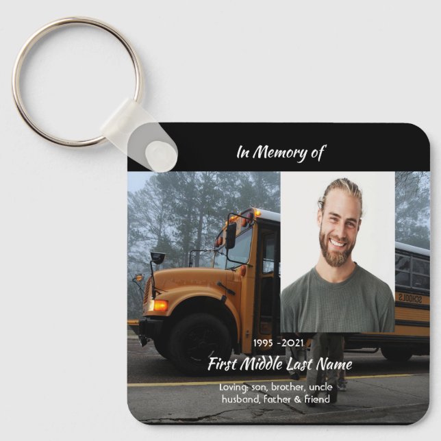 School Bus Driver Memorial Keepsake  Key Ring (Front)