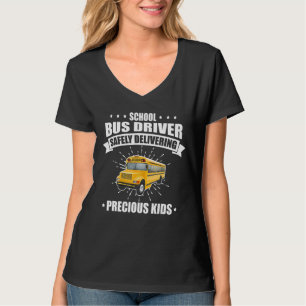 School Bus Driver Men Women Safely Delivering Prec T-Shirt
