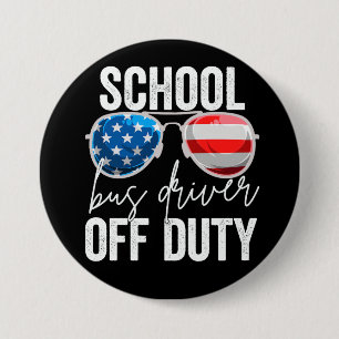 School Bus Driver Off Duty 7.5 Cm Round Badge