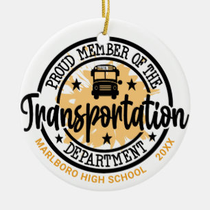 School Bus Driver  Personalised Ceramic Tree Decoration