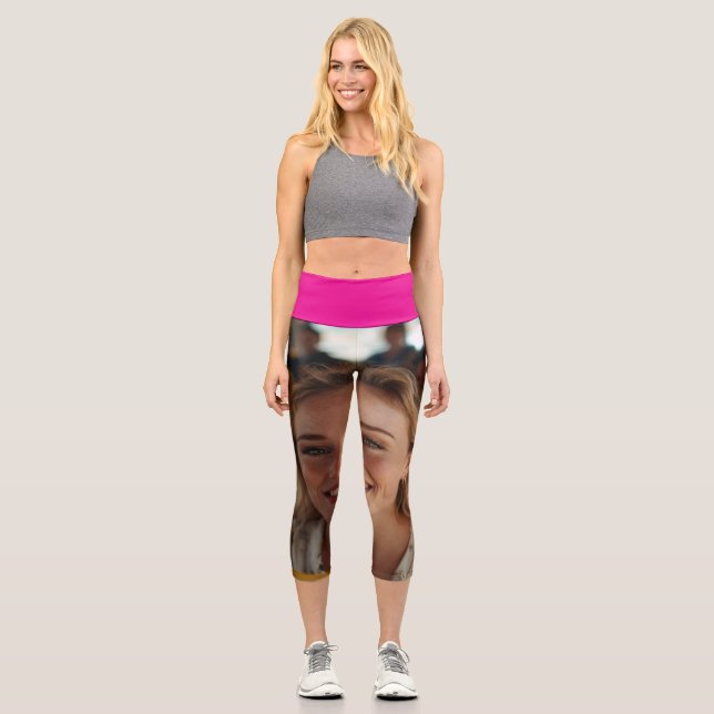 School Bus Driver Photo Customize Capri Leggings (Front)