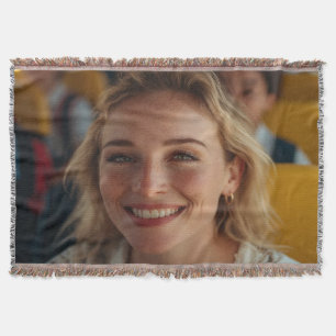 School Bus Driver Photo Customize Throw Blanket