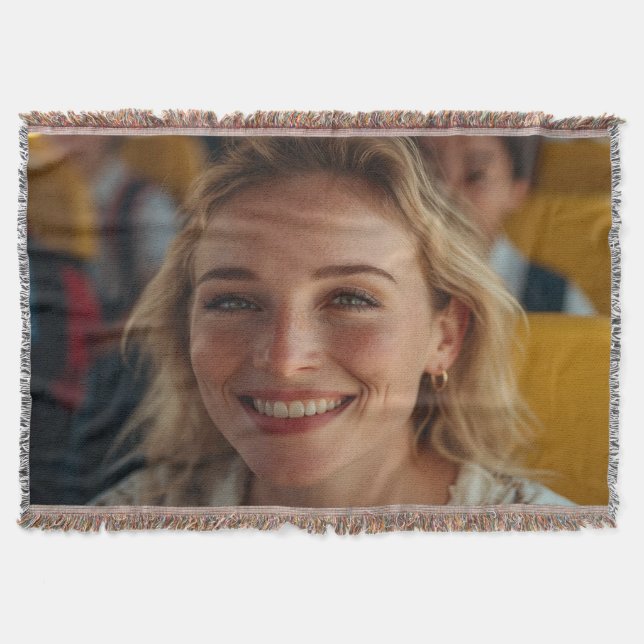 School Bus Driver Photo Customize Throw Blanket (Front)