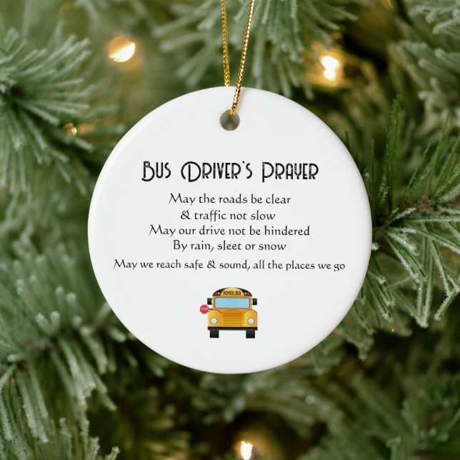 School Bus Driver Prayer Ceramic Tree Decoration (Tree)