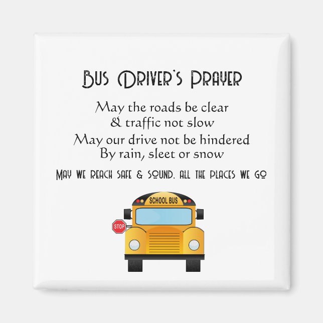 School Bus Driver Prayer Magnet (Front)