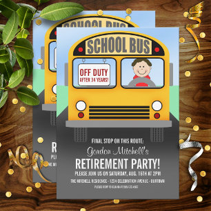 School Bus Driver Retirement Party Invitations
