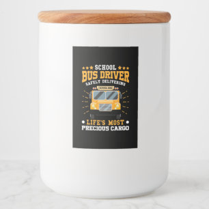 School Bus Driver Safely Delivering Food Label