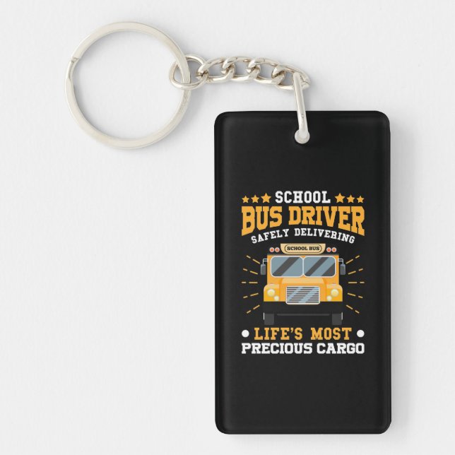 School Bus Driver Safely Delivering Key Ring (Front)