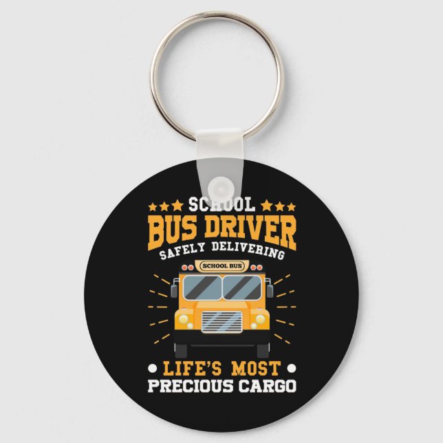 School Bus Driver Safely Delivering Key Ring (Front)