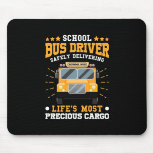 School Bus Driver Safely Delivering Mouse Mat