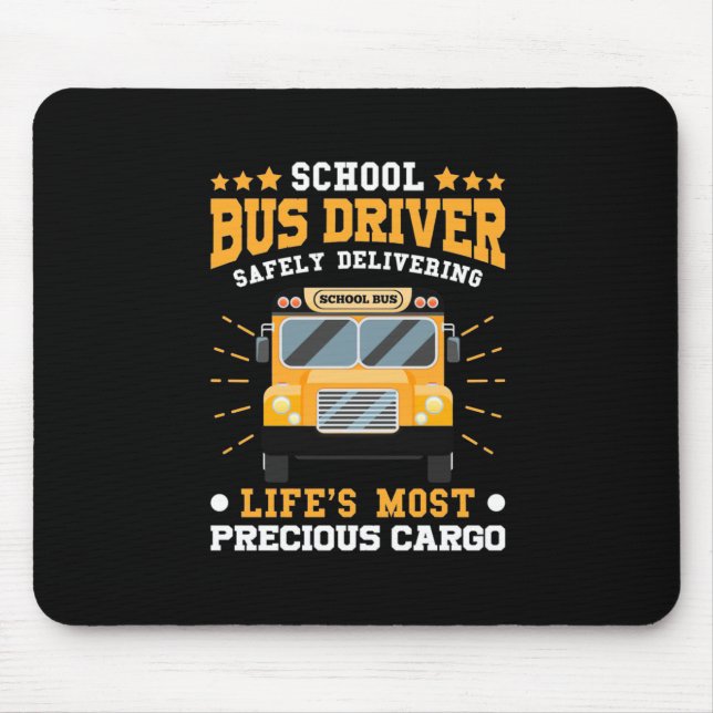 School Bus Driver Safely Delivering Mouse Mat (Front)
