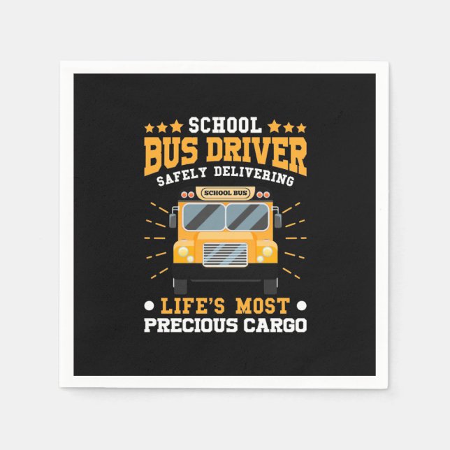 School Bus Driver Safely Delivering Napkin (Front)