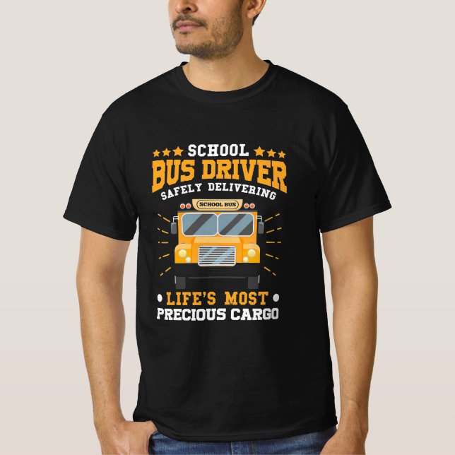 School Bus Driver Safely Delivering T-Shirt (Front)
