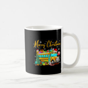 School Bus Driver Santa Hat Merry Christmas Tree M Coffee Mug