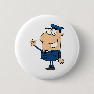 School Bus Driver School Waving 6 Cm Round Badge