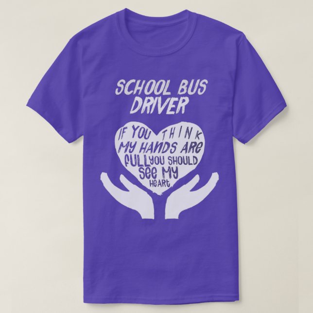 School Bus Driver See My Heart Field Trip Loves Ki T-Shirt (Design Front)