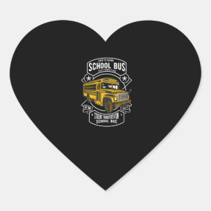 School Bus Driver Shirt Delivery Specialist Bus Heart Sticker
