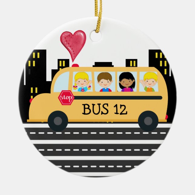 School Bus Driver - SRF Ceramic Tree Decoration (Front)