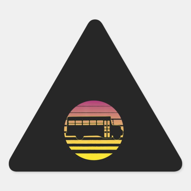School Bus Driver  Sun Design  Bus Driver Triangle Sticker (Front)