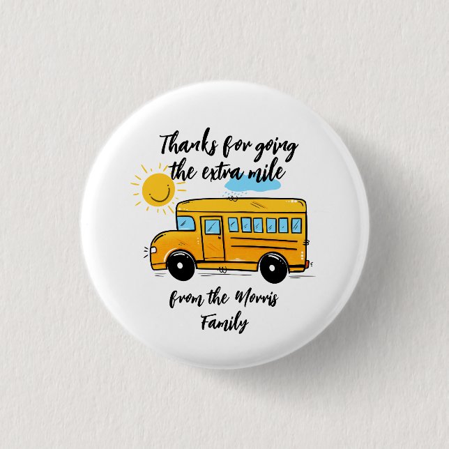 School Bus Driver Thank You Button | Bus Driver Ap (Front)