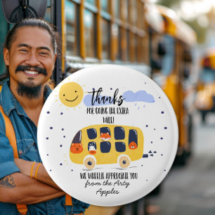 school bus driver thank you for going extra mile b 15 cm square badge