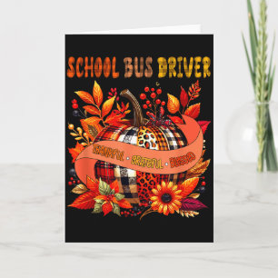 School Bus Driver Thankful Grateful Thanksgiving B Card
