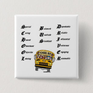 School bus driver, thumbnailCA56F3F0clip art 15 Cm Square Badge