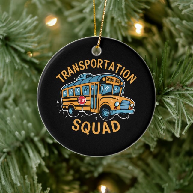 School Bus Driver Transportation Squad Ceramic Tree Decoration (Tree)