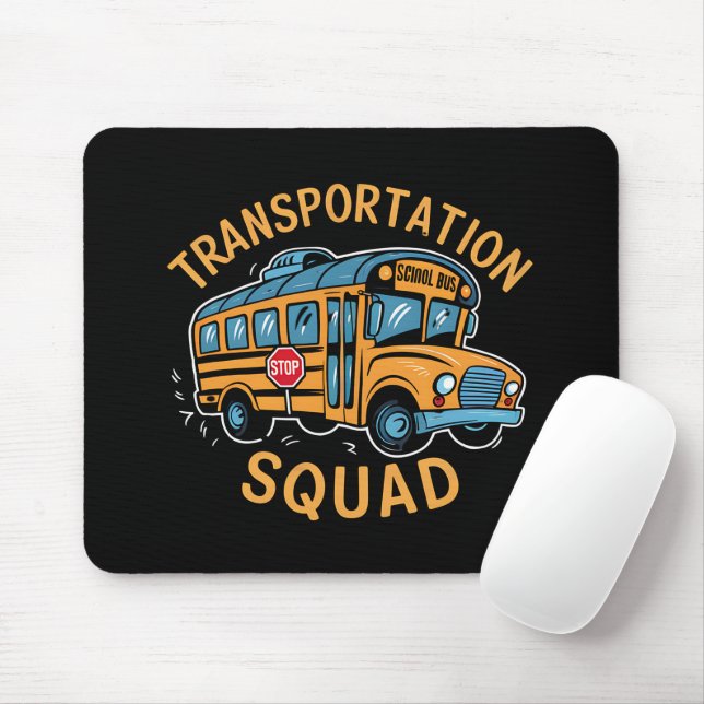 School Bus Driver Transportation Squad Mouse Mat (With Mouse)